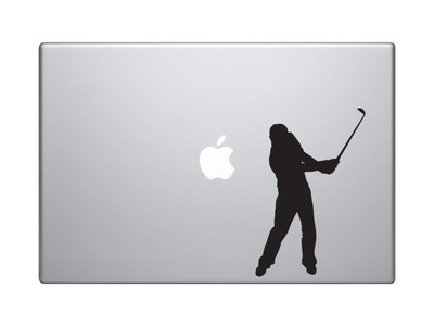 Sport Silhouette - Golf Golfer Detail Swinging Version 1 - Vinyl Decal For Laptops, Macbook, Tablets and Cars