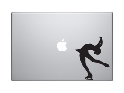 Sport Silhouette - Female Ice Figure Skating Version 1 - Vinyl Decal For Laptops, Macbook, Tablets and Cars