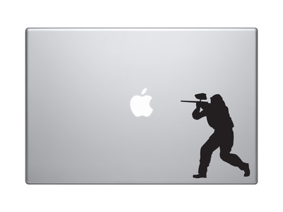 Sport Silhouette - Paintball Marker Player Version 1 - Vinyl Decal For Laptops, Macbook, Tablets and Cars