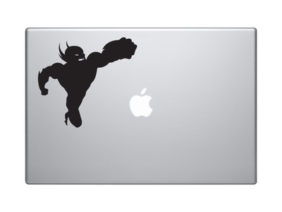 Comic Book Style - Super Hero Silhouette Power Version 2 - Vinyl Decal For Laptops, Macbook, Tablets and Cars