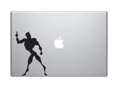 Comic Book Style - Super Hero Silhouette Power Pose Version 7 - Vinyl Decal For Laptops, Macbook, Tablets and Cars