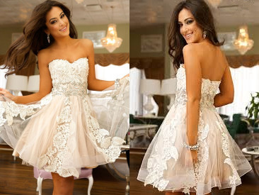 Sweetheart prom dress,Open Back prom dress,Lace prom dress,White Tulle prom dress,Homecoming Dresses,BDS00135