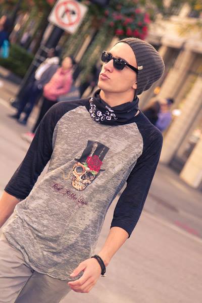 Edgar bones black/grey raglan