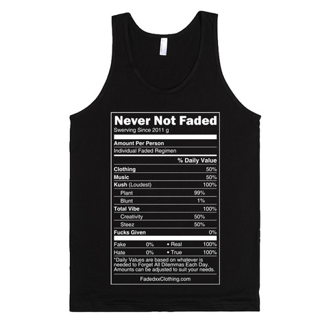 Faded Nutrition Facts - 3 Colors