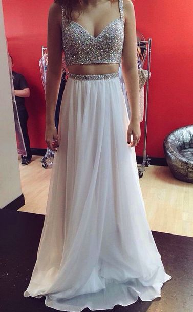 white prom dress, new design prom dress, long prom dress, unique prom dress, party dress gown, long evening dress, E107