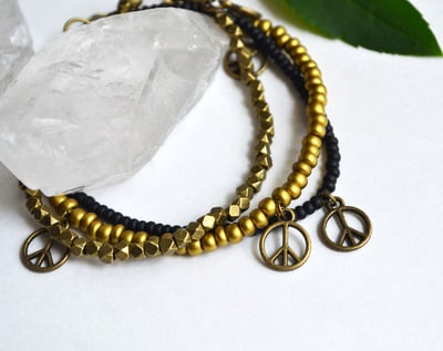 Peace Out, Peace Bracelets, Stacking Bracelets, Beaded Bracelets, Boho, Hippie Bracelets, Summer Jewelry