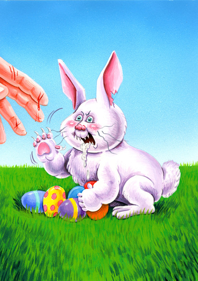 #9 of 10 Garbage Pail Pets "RALPH Rabbit / Rabid RAVI" Final Art - Garbage Pail Kids 30th Anniversary Set