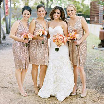 Short bridesmaid dress, sequin bridesmaid dress, v neck bridesmaid dress, best sale bridesmaid dress, popular bridesmaid dress, PD15461
