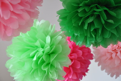 5 Tissue Paper Poms | Wedding | Baby Shower | Nursery Decor | Custom Colors