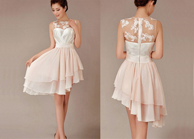 Lace bridesmaid dresses, short bridesmaid dress, hi-lo bridesmaid dress, cheap bridesmaid dresses, pretty bridesmaid dress, PD15478