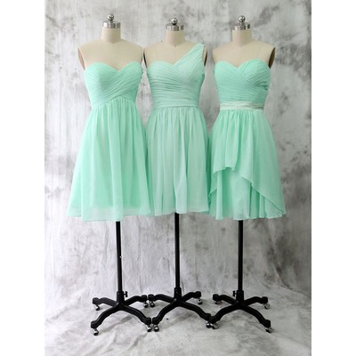 short bridesmaid dress, mint bridesmaid dress, chiffon bridesmaid dress, cheap bridesmaid dress, mismatched bridesmaid dresses, BD14526