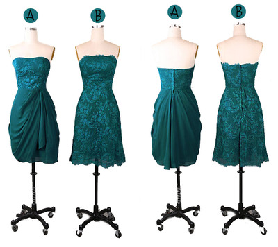 lace bridesmaid dress, short bridesmaid dress, teal bridesmaid dress, cheap bridesmaid dress, mismatched bridesmaid dresses, BD14533