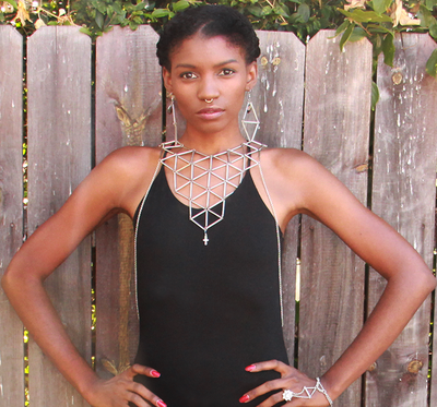 Hexahedron Body Chain - Large Scale Silver