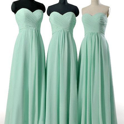 Long bridesmaid dresses, mint bridesmaid dress, chiffon bridesmaid dress, cheap bridesmaid dresses, bridesmaid prom dress, e129 - Thumbnail 4