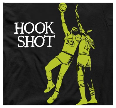 Hook shot, vintage basketball t-shirt, los angeles lakers.