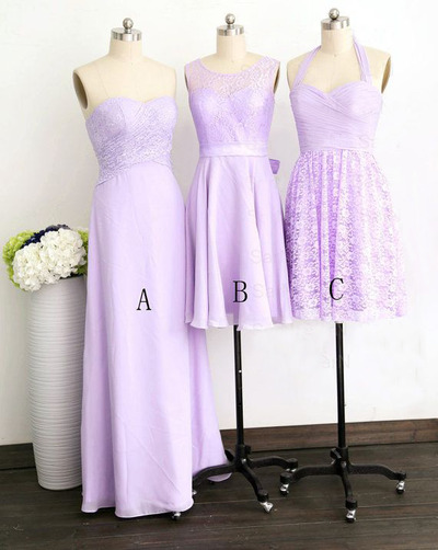 mismatched bridesmaid dresses, lilac bridesmaid dress, lace bridesmaid dress, free custom bridesmaid dress, cheap bridesmaid dress , BD14569