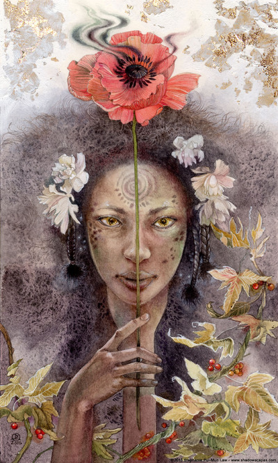 "Gaze" original framed Watercolor Painting by Stephanie Law