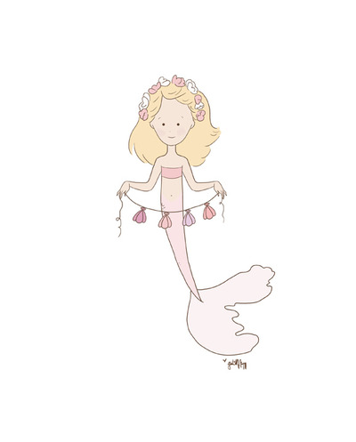 Mermaid Garland Print (Color Options)