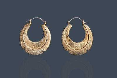 Feather Wrap Hoop (Brass)