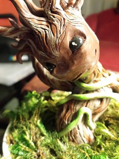 Baby Dancing Groot Polymer Sculpture