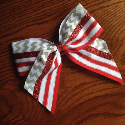 Chevron and Stripe in Red, Grey, and White