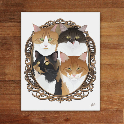 4 Cat Portrait Crest