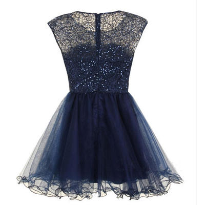 homecoming dress, short homecoming dress, junior homecoming dress, short navy prom dress, party prom dress, BD14908