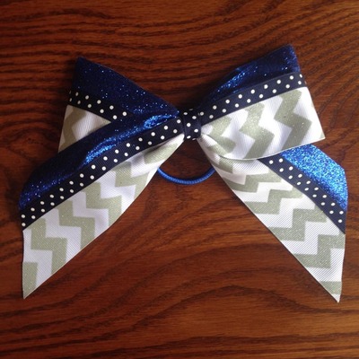 Grey Chevron, Royal Blue Sparkle, and Navy/White Dots