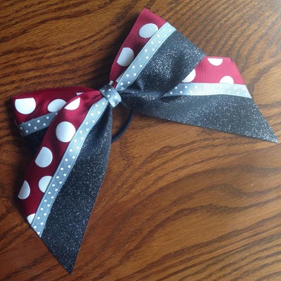 Glitter Black with Wine and Grey Dots