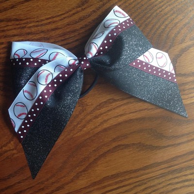 Softballs/Baseballs, Glitter Black, and Maroon Dots