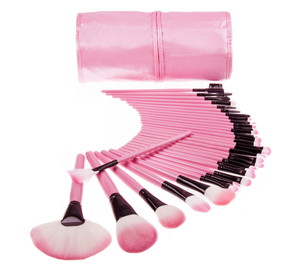 Fashionable woman makeup brush set