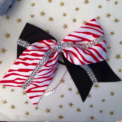 Red Zebra, Glitter Black, and Rhinestones