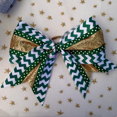 Green Chevron, Metallic Gold, and Green Dots