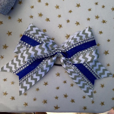 Silver Chevron, Glitter Royal, and Rhinestones