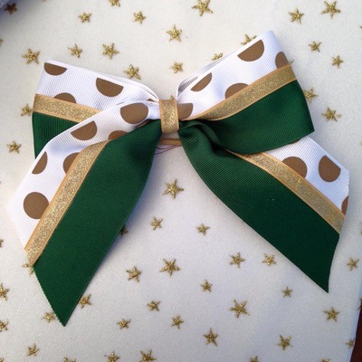 Dark Green and Metallic Gold with Dots