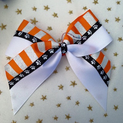 Glitter White, Orange Stripes, and Black Paws