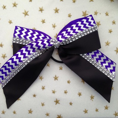 Black, Purple Chevron, and Rhinestones