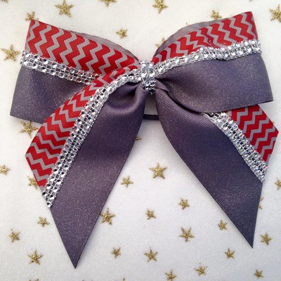 Glitter Gunmetal, Red/Grey Chevron, and Rhinestones