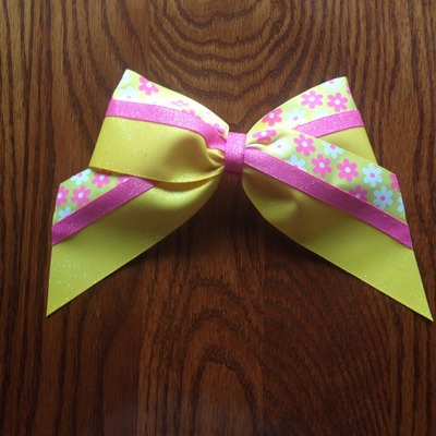 Glitter Yellow and Pink with Flowers