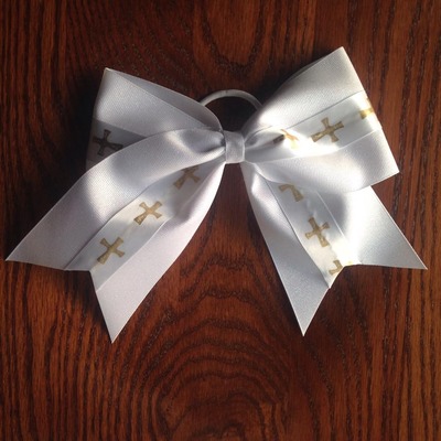 Glitter White with Gold Crosses
