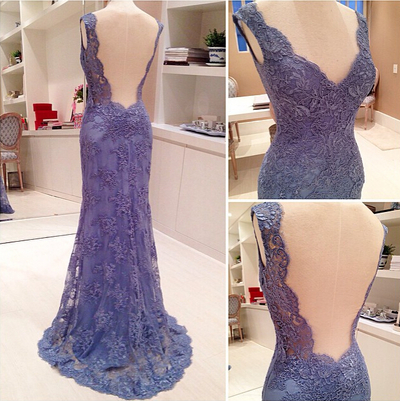 long prom dress, lace prom dress, purple prom dress, backless prom dress, cheap prom dress, long evening dress, E212