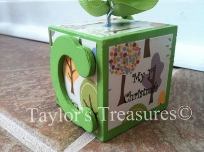 Taylors Treasures - Nursery Message Blocks - Wood Blocks - Personalized Monogrammed - Zebra - Ornaments