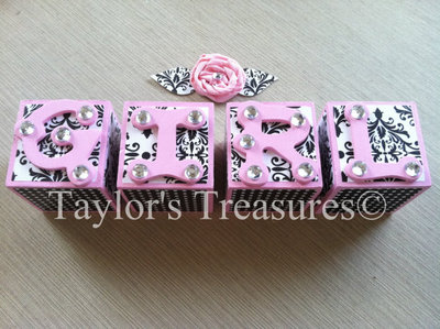 Taylors Treasures - Nursery Blocks w/Name - Wood Blocks - Personalized - Monogrammed