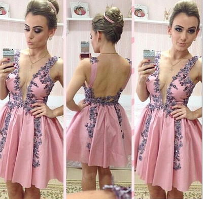 short homecoming dress, pink prom dress, party dress for girls, sexy prom dress, taffeta prom dress, E184