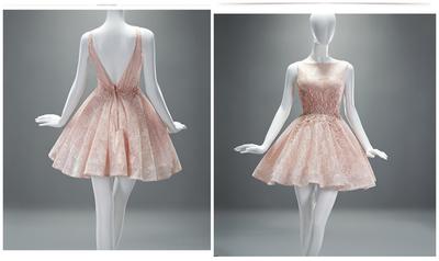 short homecoming dress, pink prom dress, party dress for girls, party prom dress, cheap prom dress, E185