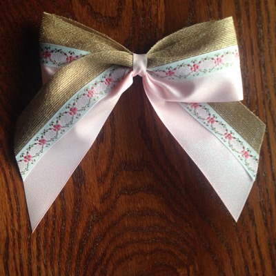 Burlap with Pink Flowers and Glitter