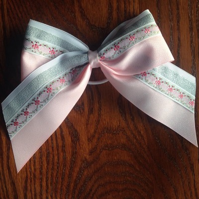 Glitter Pink and White with Pink Flowers