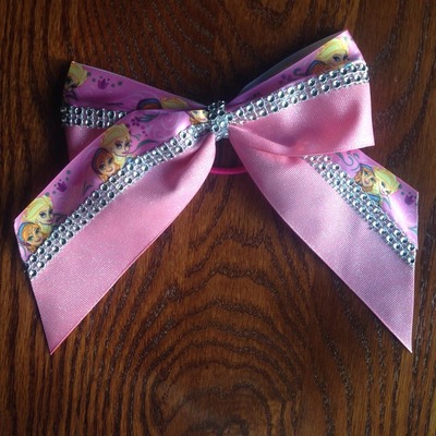 Anna and Elsa with Glitter Pink and Rhinestones