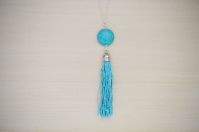 Turquoise Tassel Necklace