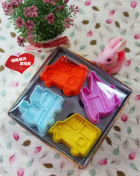 Cookie Cutter Stamp Mold 4pcs TRANSPORT DIFFERENT VECHICLES Series Pie Crust Cutter Set
